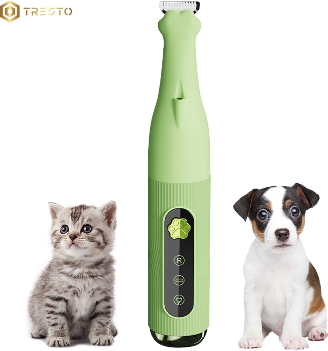 TRESTO - Hondentondeuse - Dierentondeuse - Met LED Functie - Honden Tondeuse - Honden Trimset - Hondentrimmer - voor Hond & Kat - Draadloos