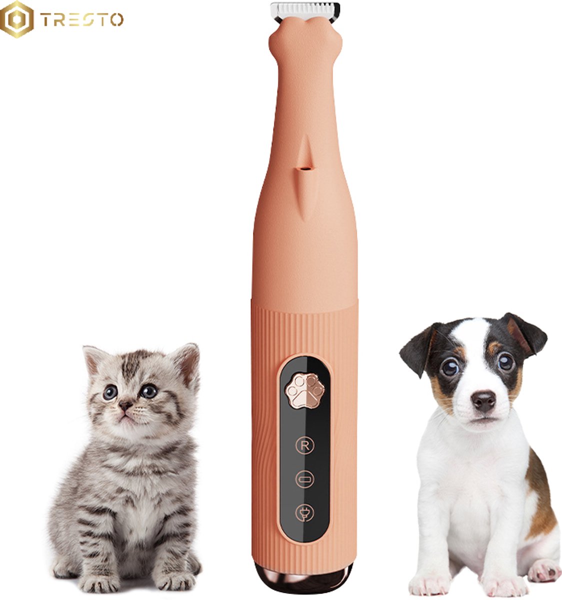 TRESTO - Hondentondeuse - Dierentondeuse - Met LED Functie - Honden Tondeuse - Honden Trimset - Hondentrimmer - voor Hond & Kat - Draadloos