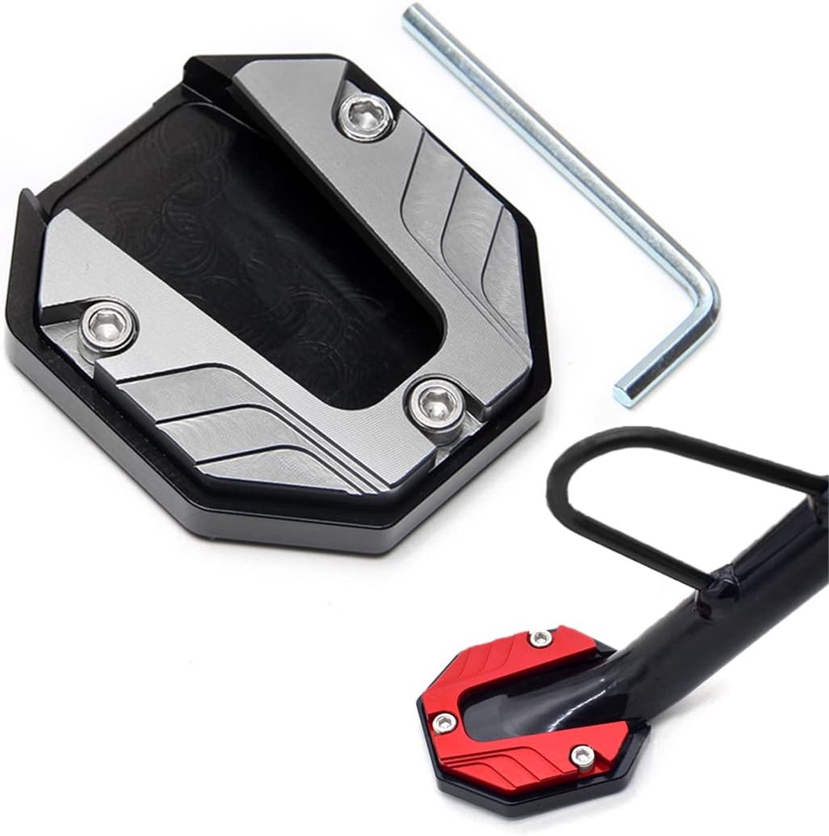 Motorcycle Stand - Voet - Zijverlenging - Pad - Ondersteuningsplaat - Vergroten - CNC Aluminium