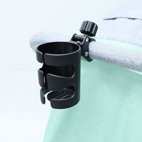 2 stuks - Draagbare bekerhouder voor buiten - Drankbekerhouder - Universele Bekerhouder - 360° Draaibare Flessenhouder voor Driewielers en Stepjes - Multifunctionele Drinkfles Houder - Khaki — afbeelding 4