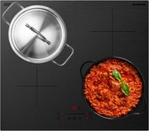 Inventum IKI6028MAT matte inbouw inductiekookplaat - 1- of 2-fase - 60 cm - 4 kookzones - Boost - Timer - Kinderslot - Randloos - Elektrische kookplaat 4 pits - Mat Zwart