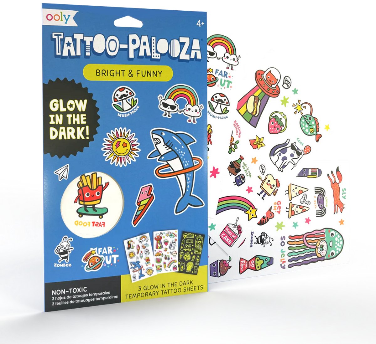 Ooly - Tattoo-Palooza - Tijdelijke tattoos - Bright & funny - Glow in the dark