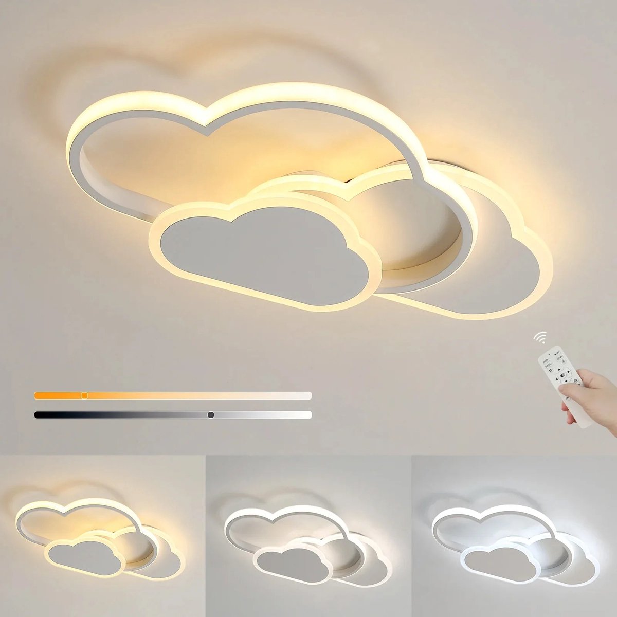 Cloud Plafondlamp - Wolkenlamp - Led - Dimbaar - 3000-6500K - 2800lm - Afstandsbediening