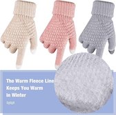 Vrouwen Winter Touchscreen Stretch Thermische Magische Handschoenen Warme Wolle Gebreide Dikke Fleece Gevoerde Texting Handschoenen voor Vrouwen, Beige
