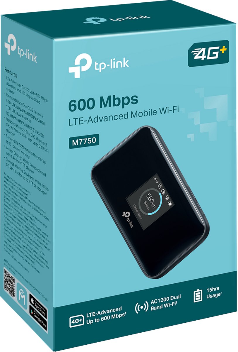 TP-Link M7750- MiFi Router - 600 Mbps - Mobiele WiFi – foto 3
