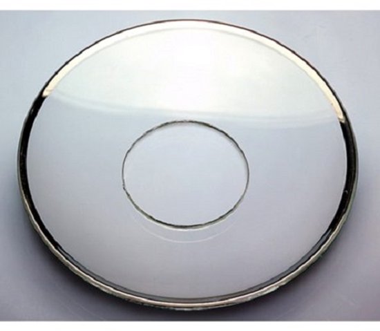 Bobeches van glas zilver rand - 2 stuks