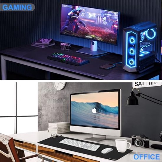Grote Gaming Muziek Pad - Multifunctioneel, Duurzaam en Met Antislip Onderkant, Ideaal voor Je Gaming Bureau, 800 x 300 x 2 mm, Zwart — afbeelding 2