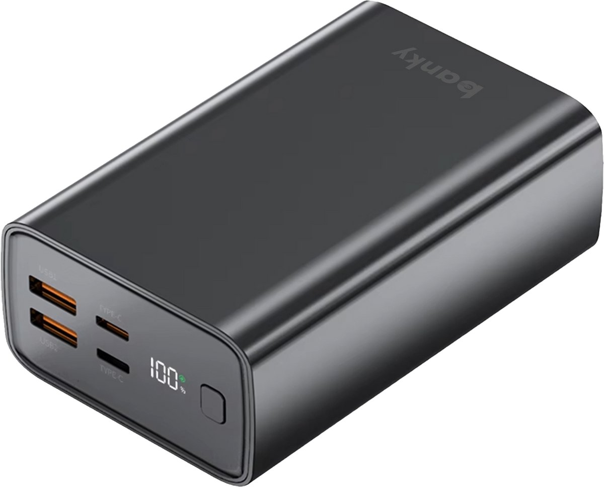 Banky 45W Laptop Powerbank 30.000 mAh Zwart