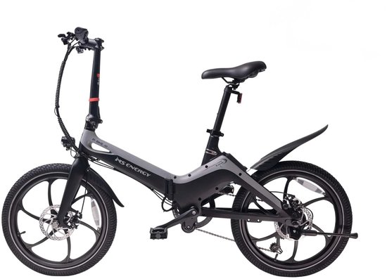 MS Energy i10 - Elektrische Fiets - Vouwfiets - Plooifiets - Grote 20 inch Wielen - 25km/h - 36V - 250W Motor - 50km Actieradius - Uitneembare Batterij - Shimano 6 Versnelling - Dubbele Remschijf - Grijs/Zwart van MS Energy — afbeelding 2