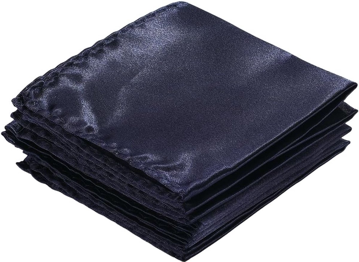 5 Vierkante Zakdoeken voor Mannen - Machinewasbaar - Witte Vierkante Zakdoek voor Mannen en Vrouwen - Klassieke Sjaal voor Bruiloft Party - Blauw - 22 x 22 cm
