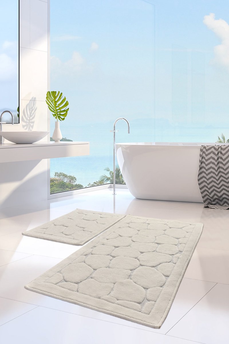 Asir - Badmattenset - 2 Stuks - Veelkleurig - 50 x 60 cm en 60 x 100 cm