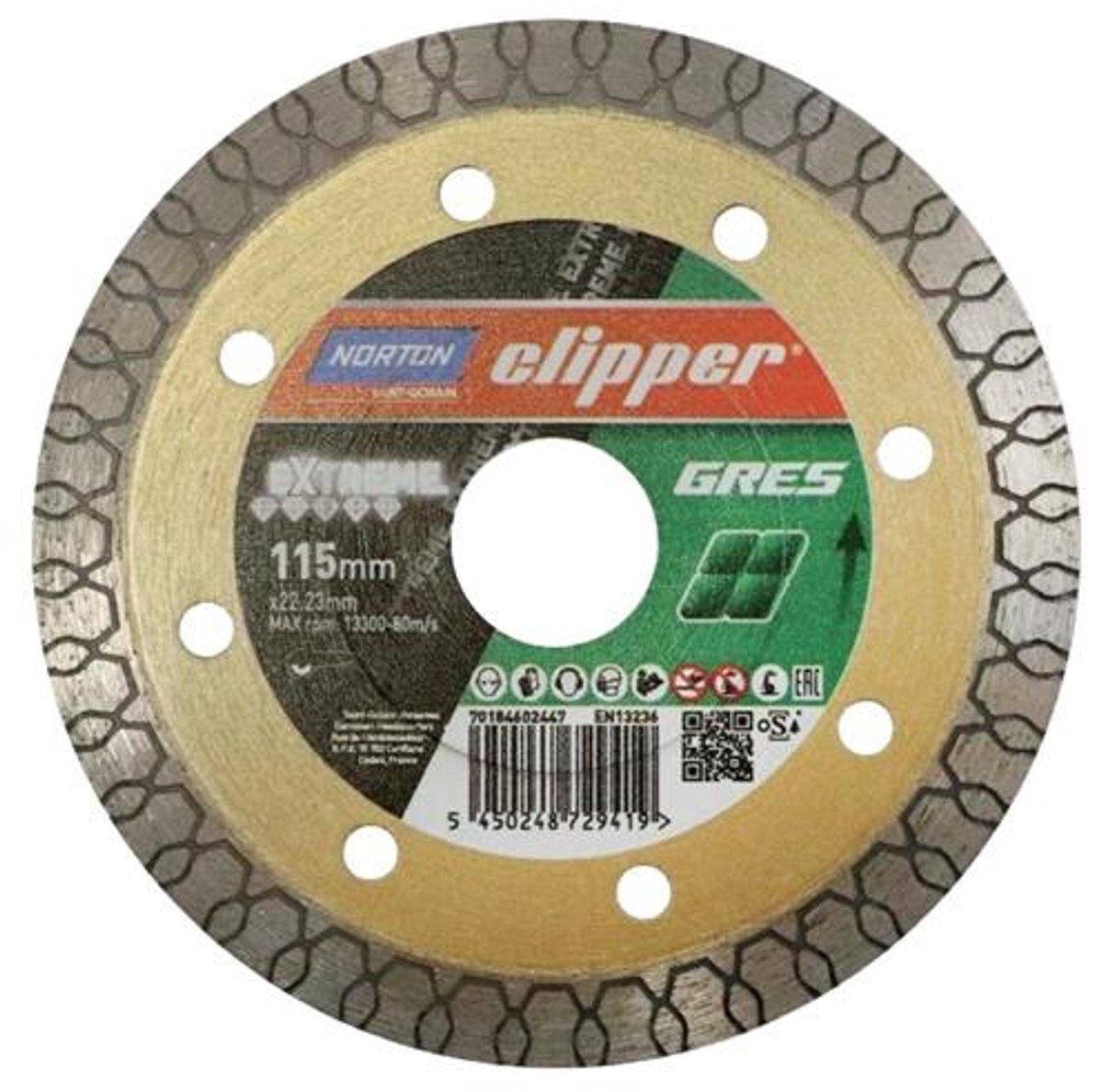 Diamantslijpschijf D115mm Boor22,23mm v.Haakse Slijper Seg.-B1,3mm Opn22,23mm