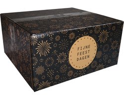 Kerstpakket doos - verpakking - leeg - karton - fijne feestdagen - 35x31.5x17cm - 10 stuks - B