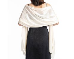 Gsedaox-Omslagdoek-Stola-Sjaal Dames Omslagdoek-Casual Feestelijk Avondjurk Stola-200*70CM-Gebroken wit