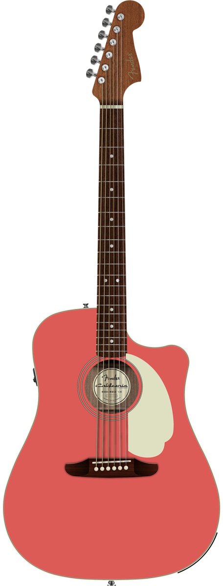 Fender California Standard Redondo CE Fiesta Red - Akoestische gitaar