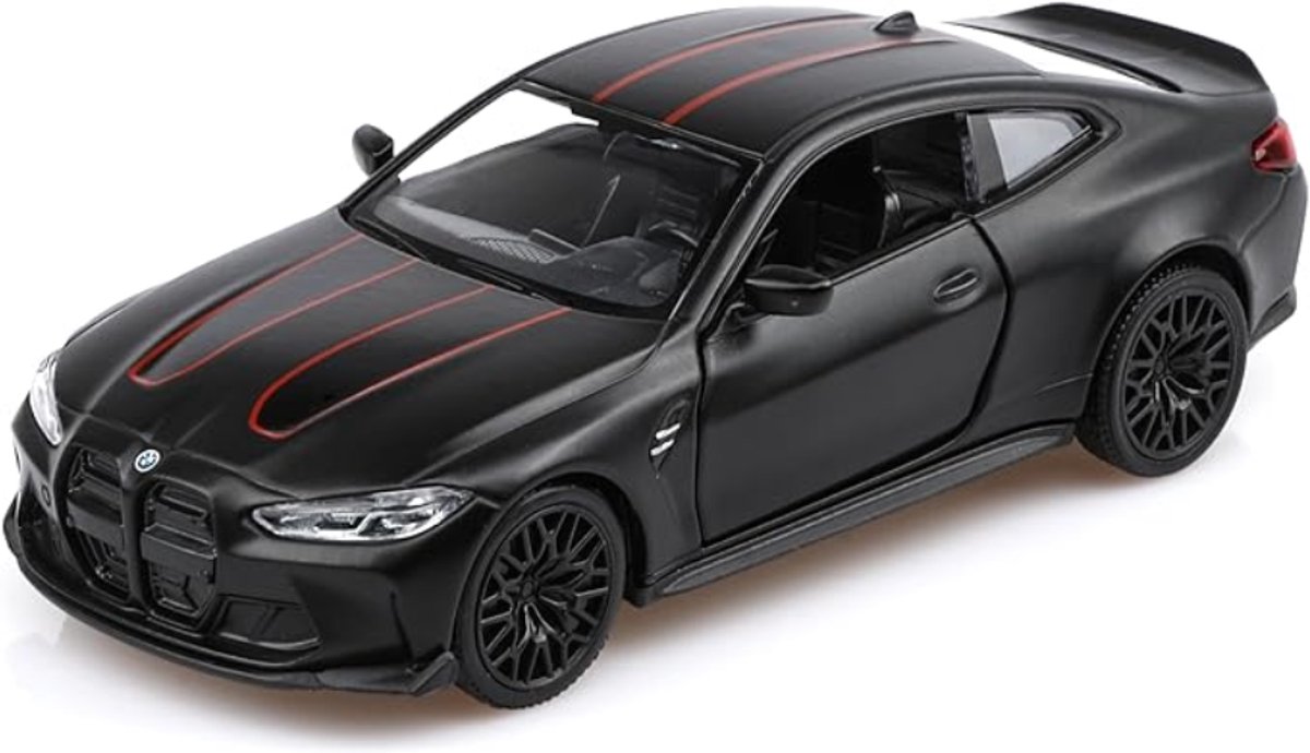 BMW M4 CSL (Zwart) (14 cm) 1/36 - Speelgoedauto - Modelauto - Miniatuurauto - Schaalmodel - Model Auto Jongens - Speelgoed Auto