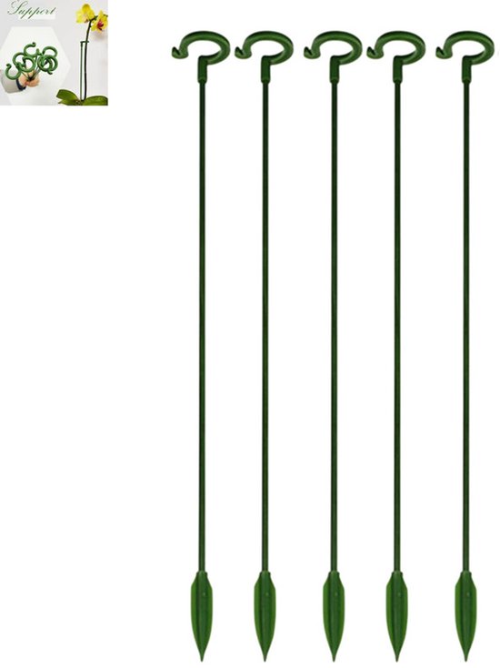 Foto: 5 stuks steunpalen voor orchidee n en potplanten orchidee plantenstokken verstelbare plantensteunpalen enkele stam ondersteuning staak plant kooi plantenclips verbindingspijpen