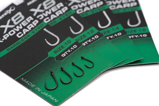 Matrix X8 X-Power Carp Eyed-Barbless (10 pcs) - Maat : 12 van Matrix — afbeelding 4