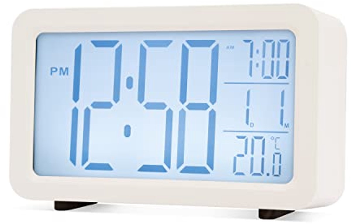 Moderne Digitale Wekker met Groot LCD-Display en Superbrite Verlichting