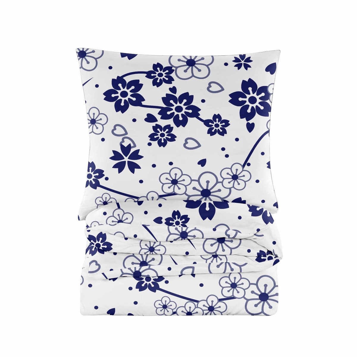 Ibenzoa Comfortabele 3-delige Beddengoedset met Bloemenpatroon en Ritssluiting