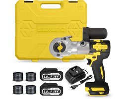 Luxuriq Accu Perstang - Krimptang - Perstang voor persfitting - Incl. 2 accu’s - Perstang Waterleiding - Perstang Henco - Met Persbekken TH16 - TH20 - TH26 - TH32 - Hydraulische - Roteerbaar 360 graden