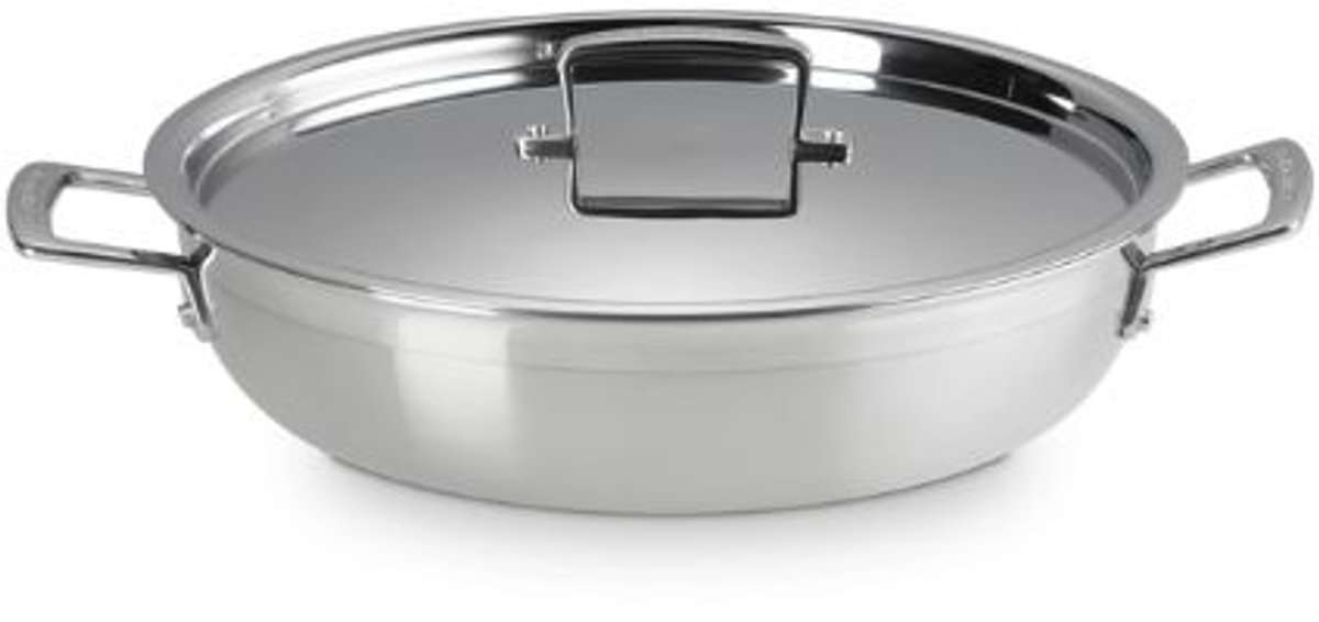 Le Creuset RVS Provençaalse sauteerpan met anti-aanbaklaag 4,8L - 30cm