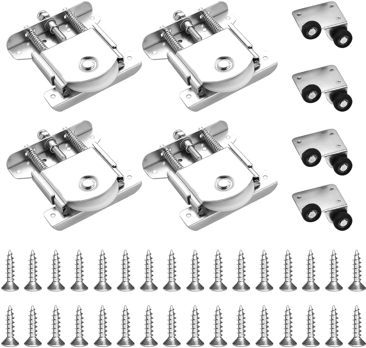 8 Pcs Silent Galvanized Iron Sliding Door Wheels - Running Wheels voor Sliding Deuren - Double Spring Design Castors voor Meubels en Kasten