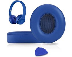 Vervangende oorkussens Geschikt voor Beats Solo 2 en Solo 3 draadloze on-ear hoofdtelefoons, Solo2 Solo3 oorkussens in zacht proteïneleer met extra dikte - Blauw