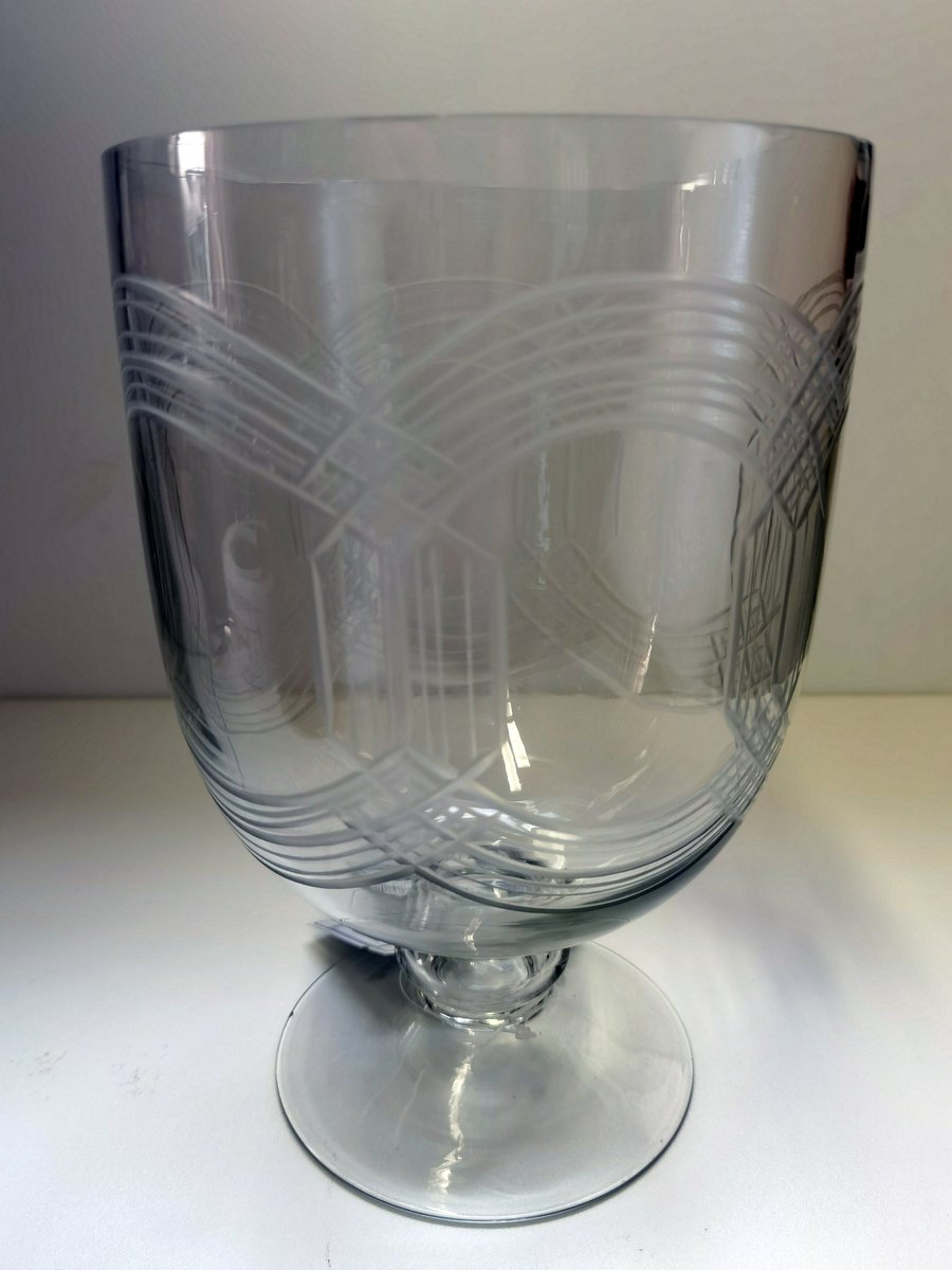 Boltze Windlicht - op voet - 25cm - Ø17cm - Glas - Helder.