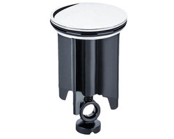 Metaalstop Waste Plug Universeel - Plug stop badkamer - ABS en Koper - Pop-up Wastafel Afvoerplug - Verchromen - Wastafelstop - Badkuipstop - Afvoerstop wastafel - Afvoerplug voor wastafel en bidet - Φ40mm - Zwart en zilver