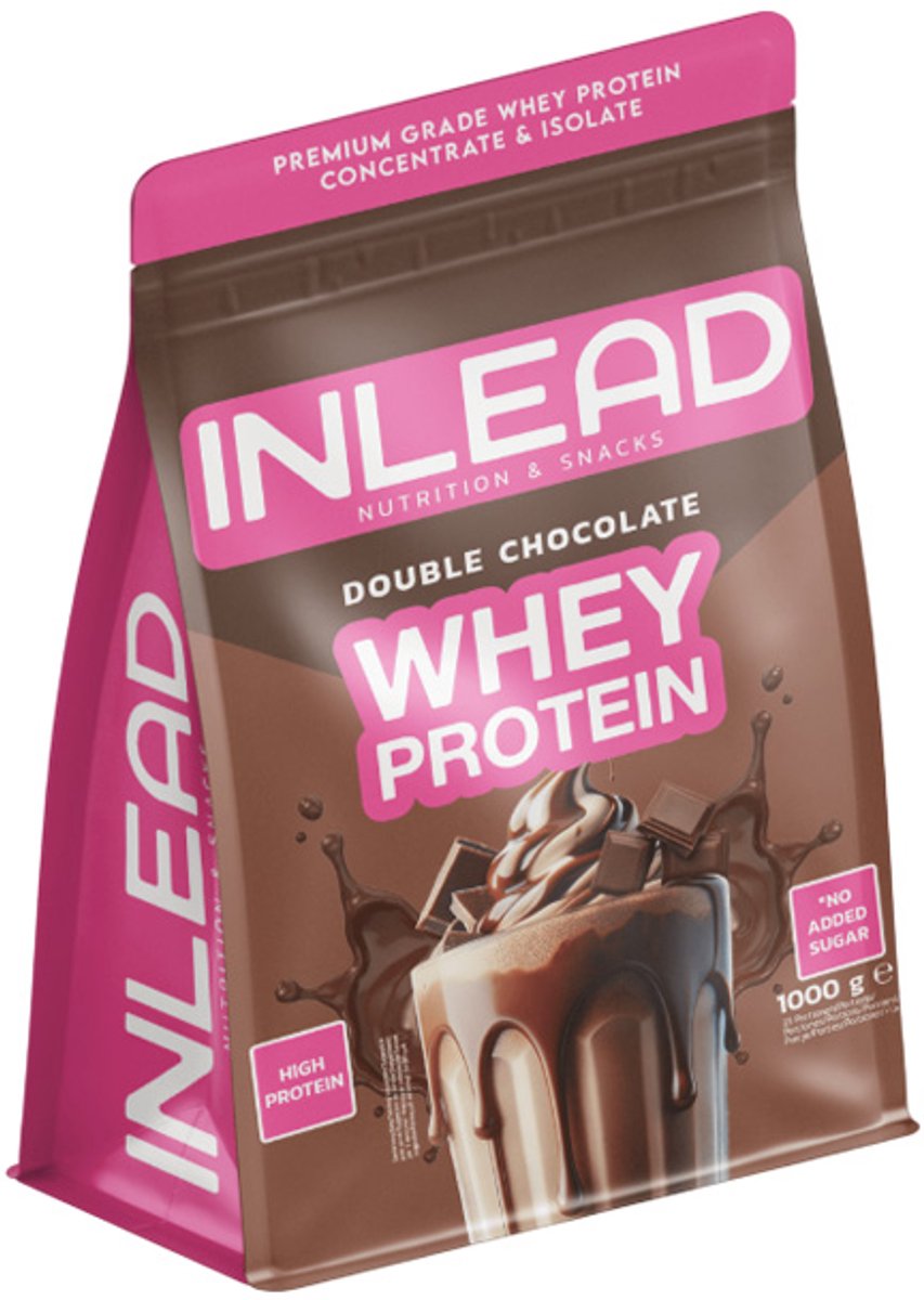 Inlead Whey Protein (1000g) Double Chocolate - Eiwitten - Wei-eiwit Mix