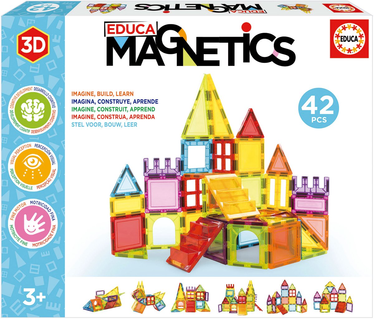 Educa - Magnetics - Magnetic Tiles - Magnetische panelen - Magnetische tegels - 42 stuks