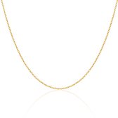Miore Ketting Dames - in 925 Zilver- 18 Karaat Verguld - Handgemaakte Halsketting - 46 cm