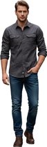 Cargo Overhemd Heren - Blouse - Grijs - Zakken - Knopen - Lange Mouwen - Maat XL