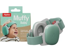 Alpine Muffy Baby Comfort (0-48 Maanden) - Beschermt bij Vuurwerk, Feesten en Evenementen - Gecertificeerde Koptelefoon Baby - Verstelbare Gehoorbescherming Baby en Kinderen - Veilige & Comfortabele Pasvorm - 24 dB Demping - Groen
