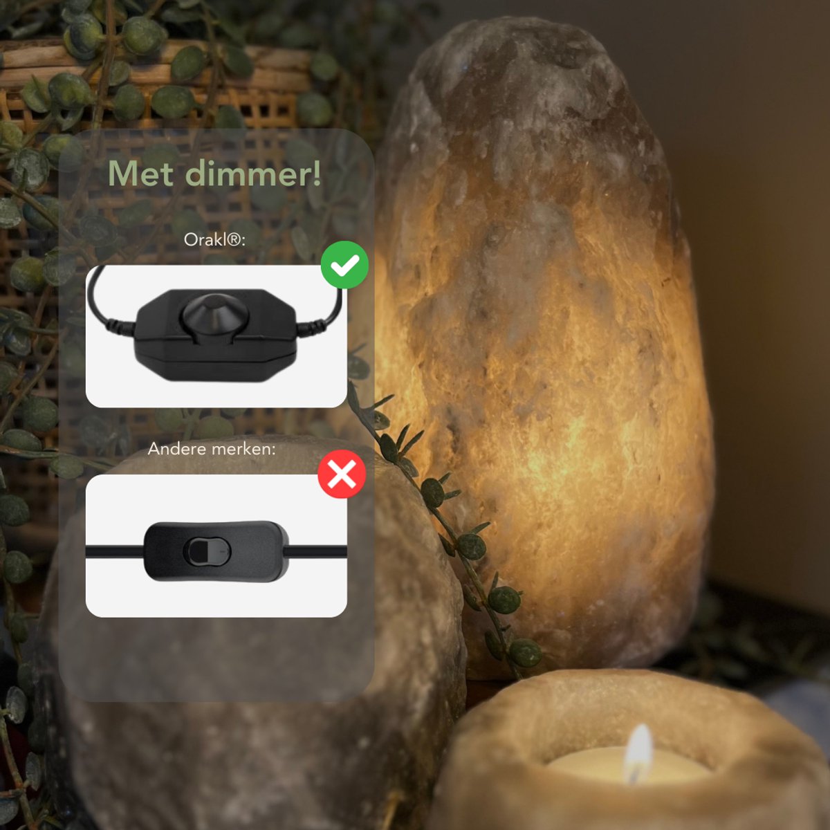 Dimbare Himalaya zoutlamp Aura - 1-2 KG