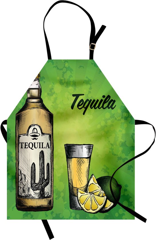 Tablier imperméable New Bed Tequila Bottle, verre à liqueur et citron vert, pour un usage quotidien et professionnel, 78 x 66 cm