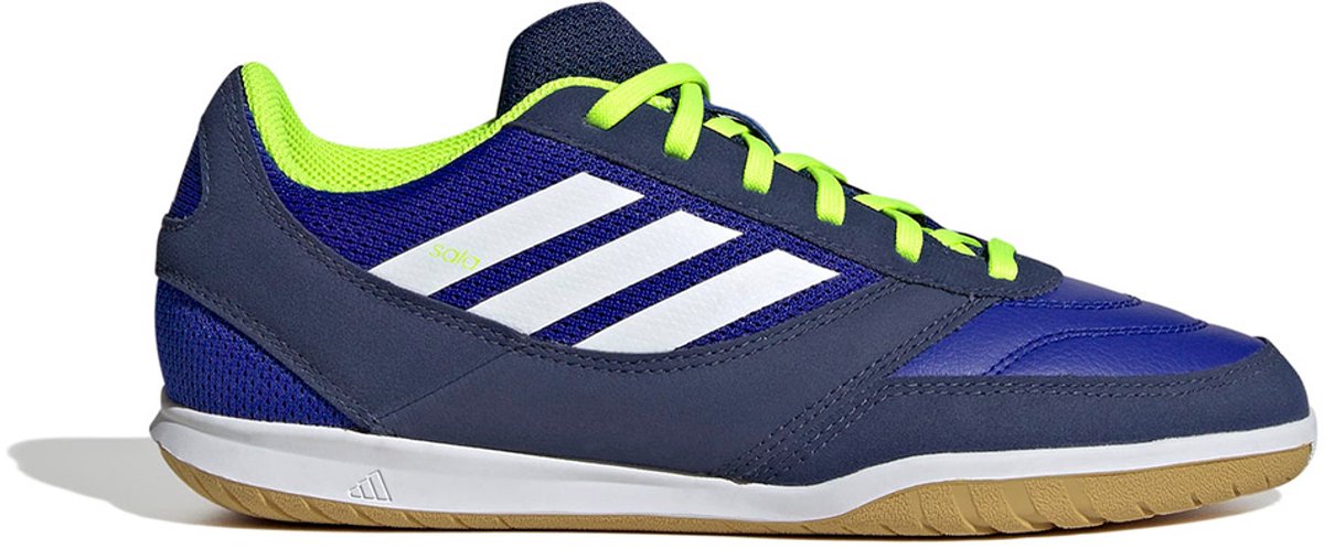 Adidas Top Sala Competition 2 zaalschoenen in blauw met groene accenten, geschikt voor jongens en meisjes, EU maat 30.