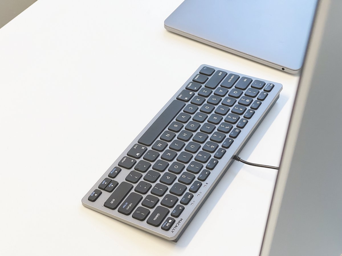 Macally UCSLIMKEYCSG Compact bedraad USB-C toetsenbord voor Apple Mac en iPad - Zwarte toetsen - U.S. Engels (QWERTY) layout thumbnail 8