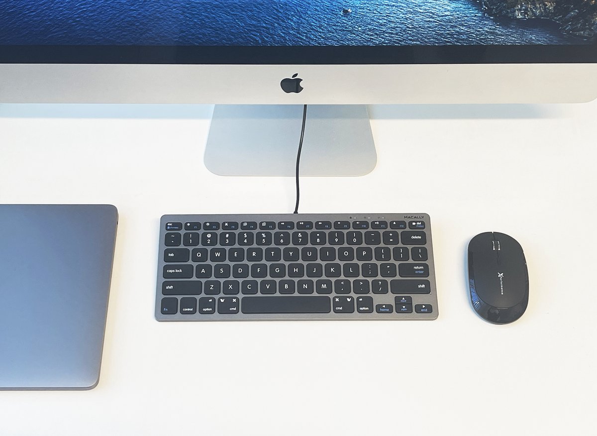 Macally UCSLIMKEYCSG Compact bedraad USB-C toetsenbord voor Apple Mac en iPad - Zwarte toetsen - U.S. Engels (QWERTY) layout thumbnail 4