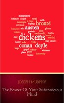 Livre "The Power Of Your Subconscious Mind" de Joseph Murphy avec un nuage de mots d'auteurs sur fond rouge.