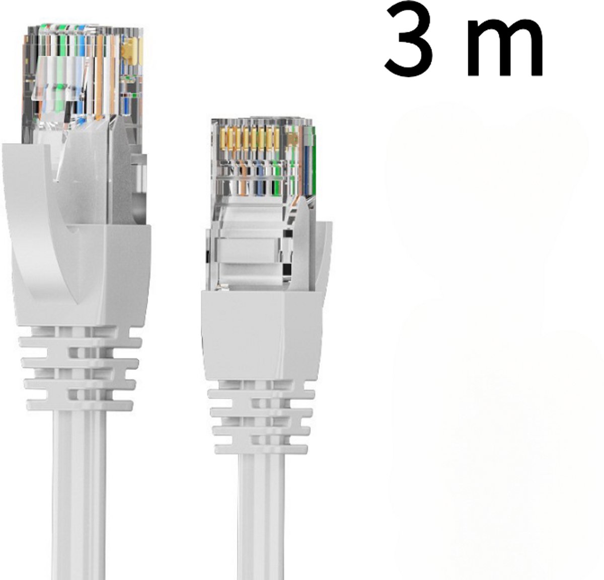 Image of 10 Gbps 5-pack Snagless Shielded Cat 6A Ethernet-kabel - 10 ft (ongeveer 3 m) Cat 6A-kabel, Cat 6A-snoer, Ethernet-snoer, wit