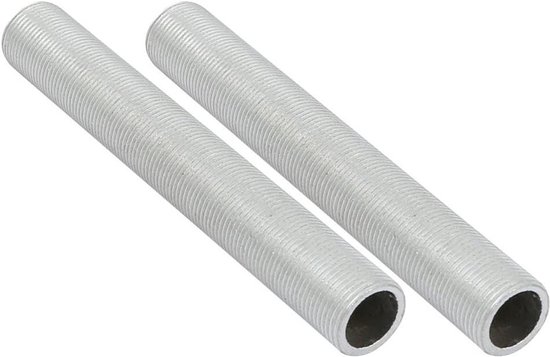 JPYH 7 stuks schroefdraadbuizen M10x1 ijzeren buis lampen- lichtbuis verzinkt 10 x 280, alle schroefdraad 10 mm lengte holle stangen | tepelslangen | hanglampen