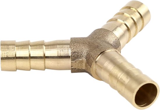 Y-vormige Messing Slangaansluiting voor WateOlie/Lucht, 8 mm, 3-Weg