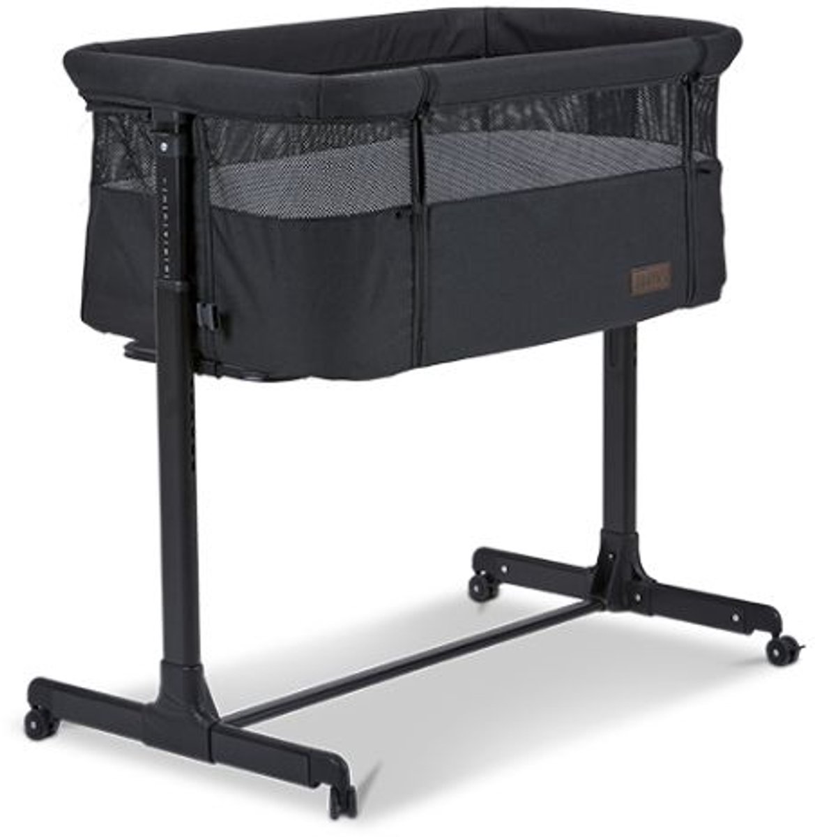 Novi at Home Goodnight Co-Sleeper - Solid Zwart - Verstelbaar frame - Voorzien van wielen met rem - Voorzien van anti-reflux functie