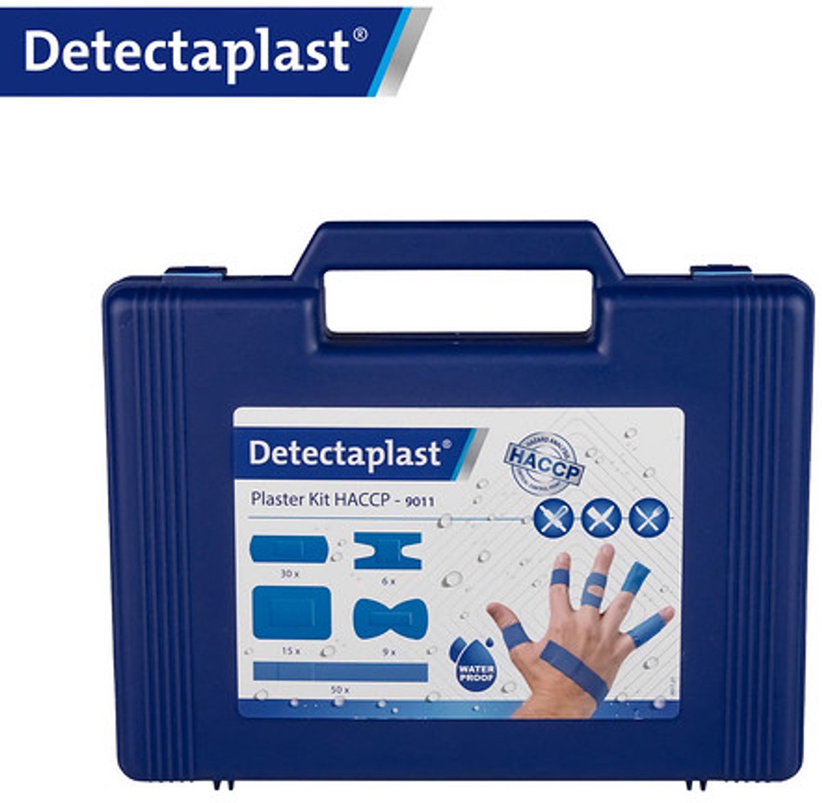 Pleister koffer HACCP met elastische blauwe pleisters