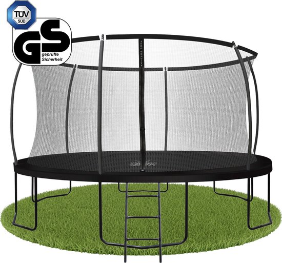 Zero Gravity tuintrampoline Ø 366 cm - trampoline voor kinderen - slim opvouwbaar veiligheidsnet - incl. ladder & grondankers - tot 150 kg