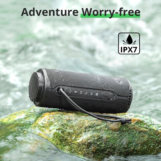 ​Tronsmart T8 Portable Outdoor Speaker 40W Boom 360 Sound IPX7 Waterproof 18H Playtime BeatSync Lights​​ Black van Tronsmart — afbeelding 2