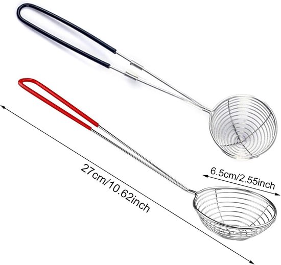 8 Stuks - Fondue netjes - Fonduenetjes - Fonduenet - Fonduenetten - Fondue Zeef - Roestvrij staal - Ø6.5 cm - Zwart — afbeelding 5