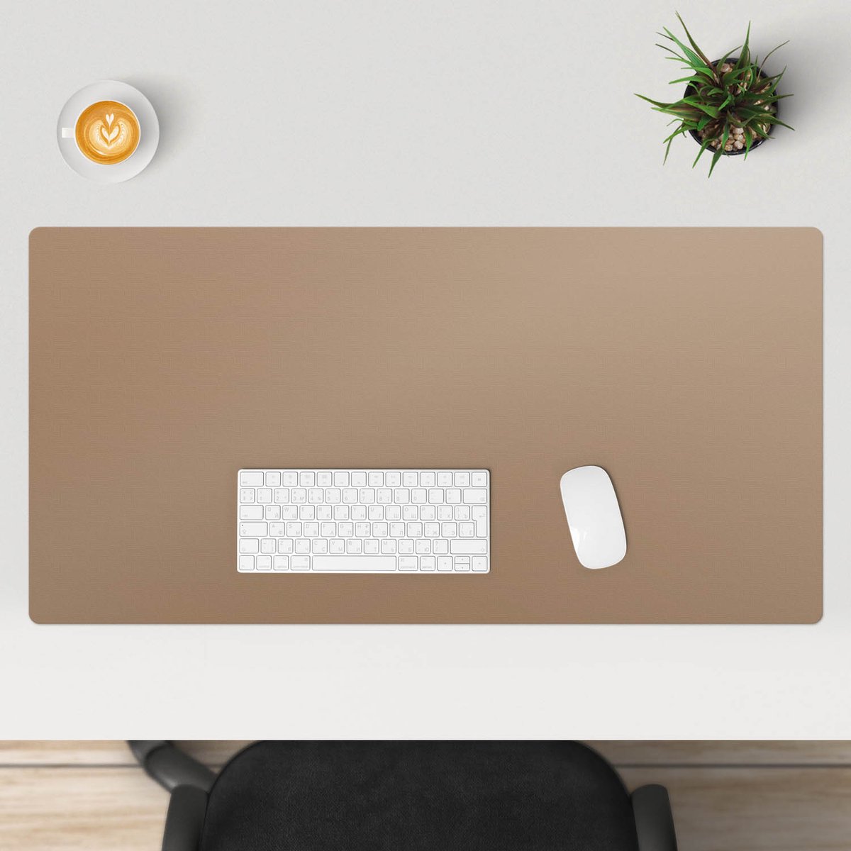 Wallfluent - Geroosterde walnoot Bureau Onderlegger - 100x50 cm - Lichtbruin Onderlegger Bureau - Pastel- en aardse kleuren Computer Mat - Bureau Pad - Bureau Accessoires - Computer Mat